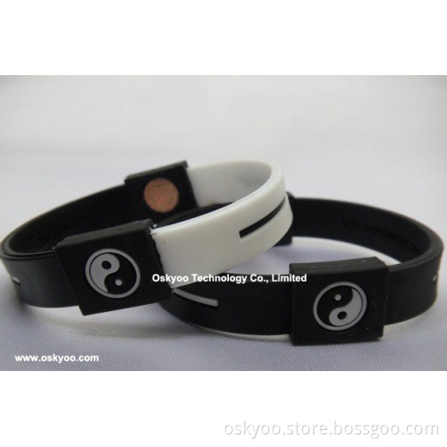 Silicone Personalized Power Energy Hologram Custom Logo Bracelets (P5200)